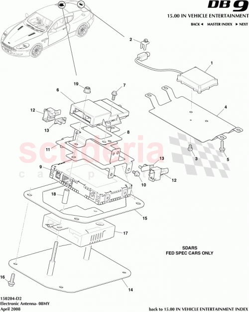 Part Diagram for Aston Martin 8D33-18K833-AA