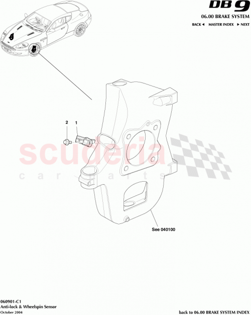 Part Diagram for Aston Martin 4G43-90-10039