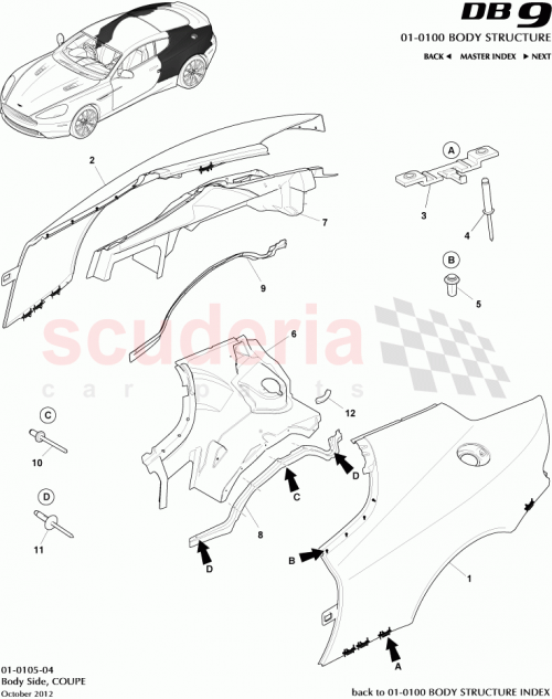 Part Diagram for Aston Martin CG43-C1876-AA