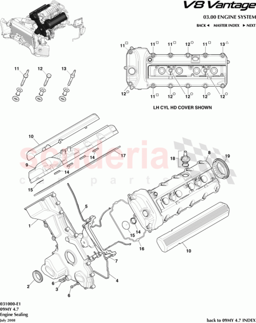 Part Diagram for Aston Martin 6G43-03-10017-PK