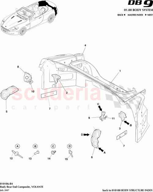Part Diagram for Aston Martin 4G43-L40738-BB