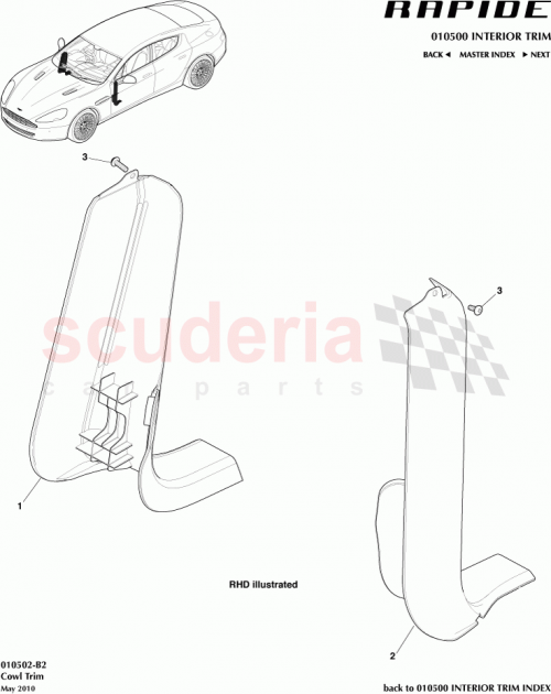Part Diagram for Aston Martin AD43-02348-AAW