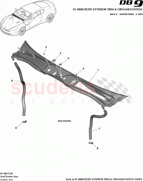 Part Diagram for Aston Martin DG43-3811-AA