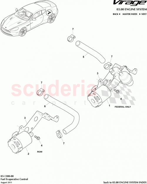 Part Diagram for Aston Martin 8D33-9C177-AB