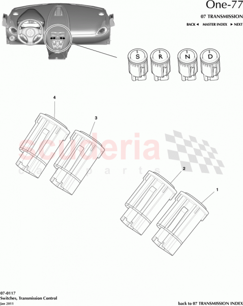 Part Diagram for Aston Martin AY93-7Z156-AA