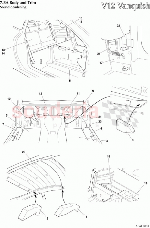 Part Diagram for Aston Martin 3R12-635822-AA