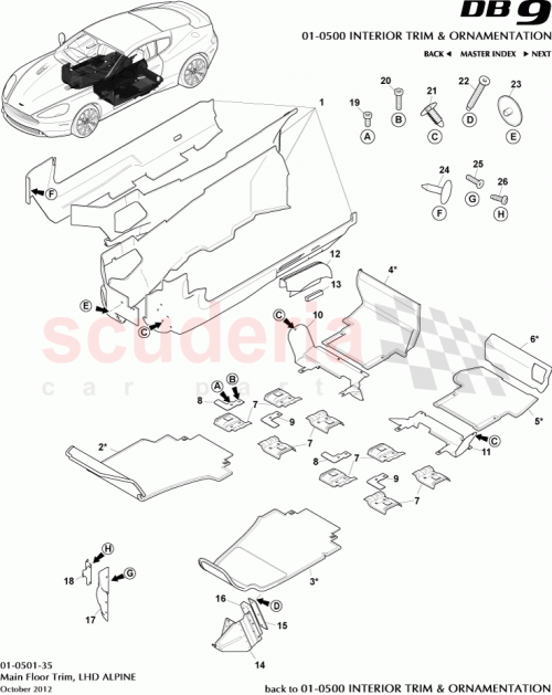 Part Diagram for Aston Martin DG43-83-11385