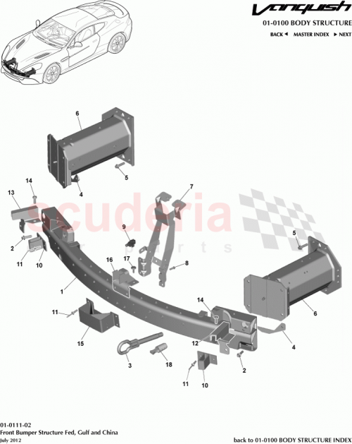 Part Diagram for Aston Martin DG43-17752-AB