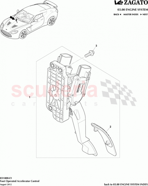 Part Diagram for Aston Martin CD33-F4022-BA