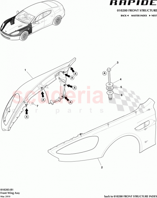 Part Diagram for Aston Martin AD43-F16005-AD