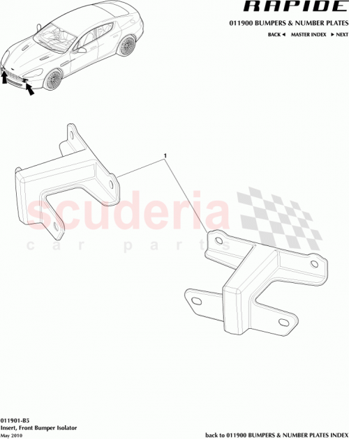 Part Diagram for Aston Martin AD43-17E936-AB
