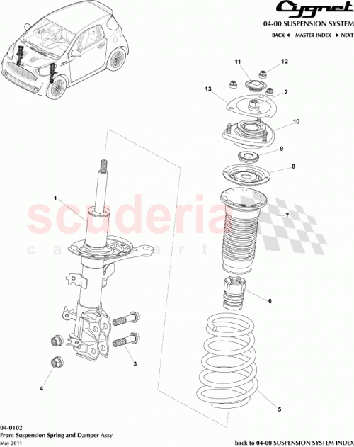 Part Diagram for Aston Martin 48520-74043