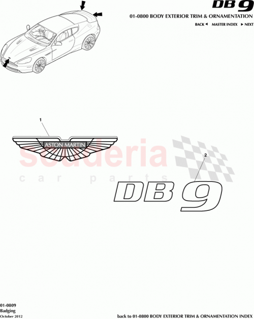 Part Diagram for Aston Martin EG43-407A74-AA