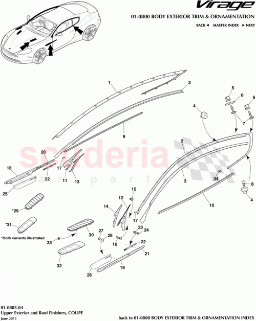 Part Diagram for Aston Martin CG43-280K62-AB