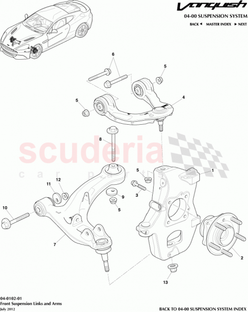 Part Diagram for Aston Martin DD43-3091-AB