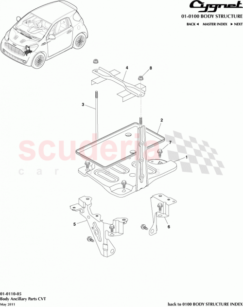 Part Diagram for Aston Martin 74431-52020