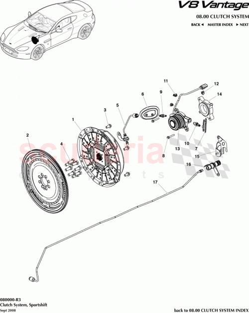 Part Diagram for Aston Martin 6G33-7540-BH