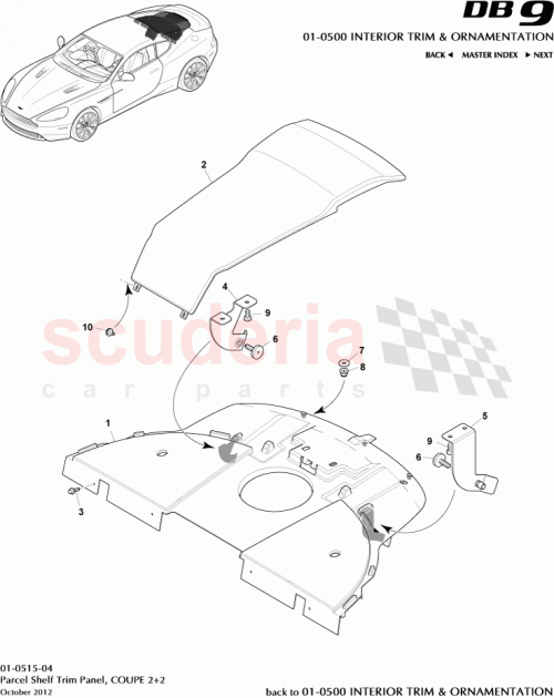 Part Diagram for Aston Martin 4G43-46668-BFW