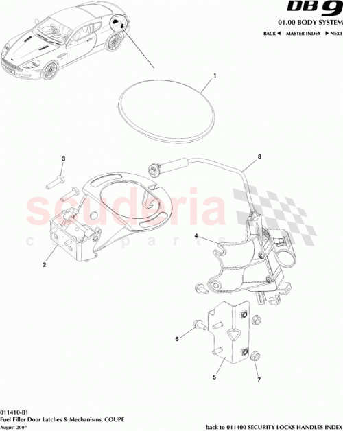 Part Diagram for Aston Martin 4G43-C405A02-BA