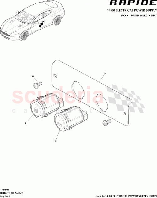 Part Diagram for Aston Martin AD43-10B774-BA