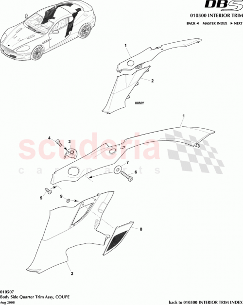 Part Diagram for Aston Martin 9D33-310B09-AC