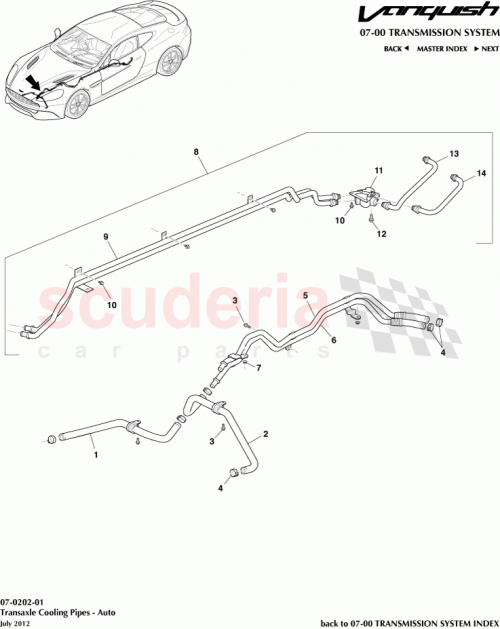 Part Diagram for Aston Martin CD33-7W093-BC