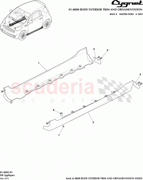 Part Diagram for Aston Martin 52161-16010