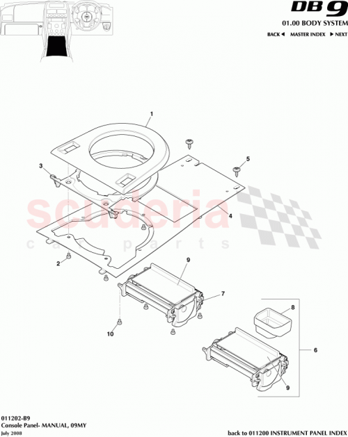 Part Diagram for Aston Martin 8D33-7Z289-BA