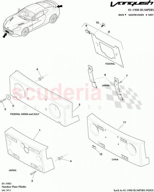 Part Diagram for Aston Martin CD33-17A835-DA