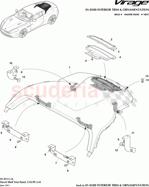Part Diagram for Aston Martin 701753