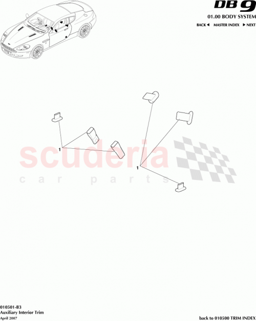 Part Diagram for Aston Martin 4G43-610D62-AAW