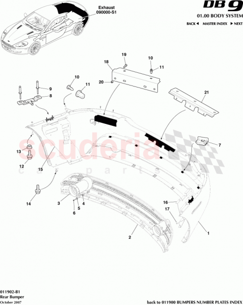 Part Diagram for Aston Martin 4G43-01948-AF