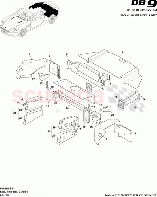 Part Diagram for Aston Martin 703120