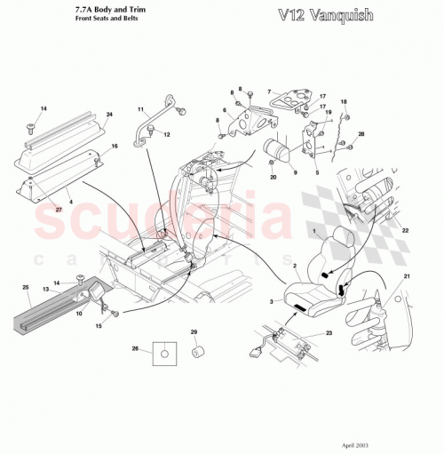 Part Diagram for Aston Martin 700615
