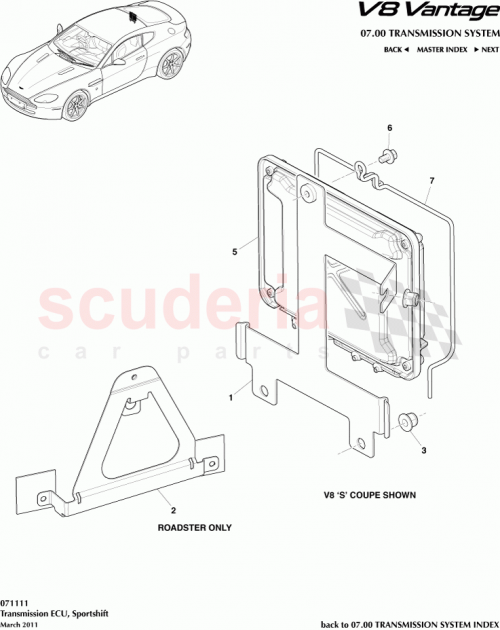 Part Diagram for Aston Martin 6G33-7C572-BA