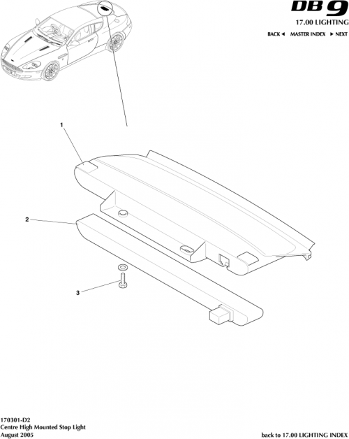 Part Diagram for Aston Martin 4G43-70077-AA