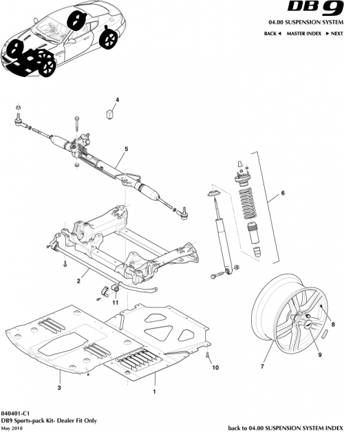 Part Diagram for Aston Martin 703172