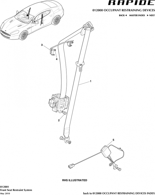 Part Diagram for Aston Martin FD43-611B70-AAW