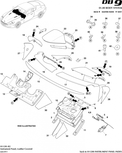 Part Diagram for Aston Martin 4G43-68-10703