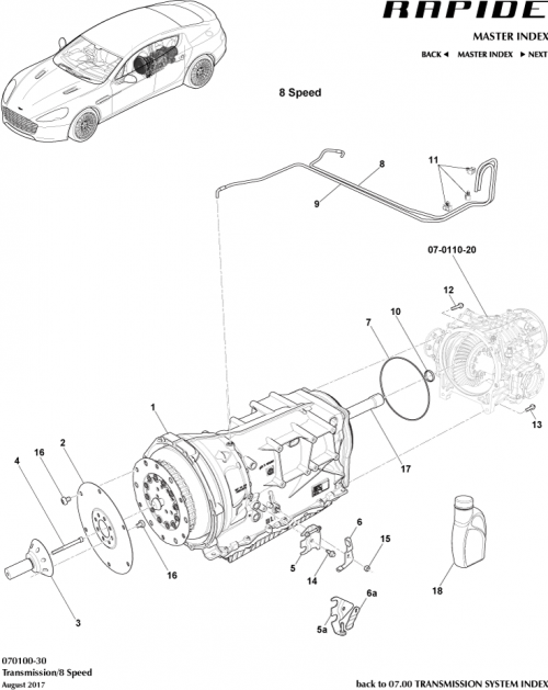 Part Diagram for Aston Martin FD33-70041-AB
