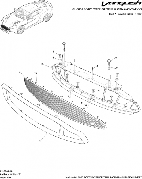 Part Diagram for Aston Martin HD33-8A500-AA