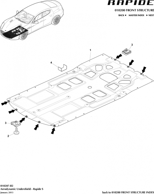 Part Diagram for Aston Martin DD43-5E209-BB