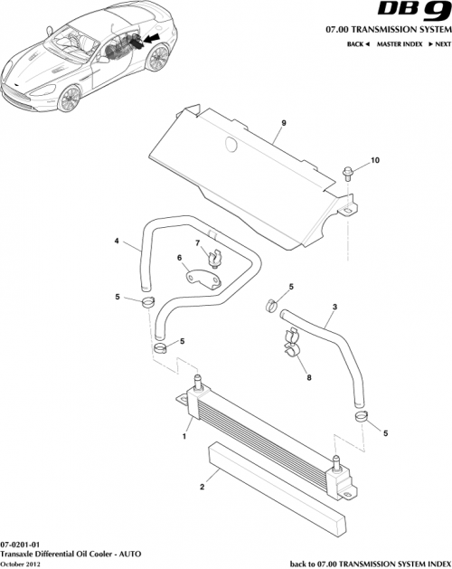 Part Diagram for Aston Martin 9D33-7869-BA