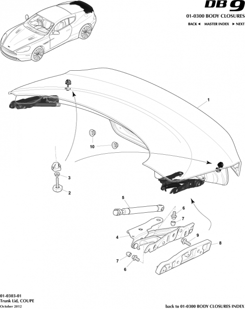 Part Diagram for Aston Martin DG43-40110-AA