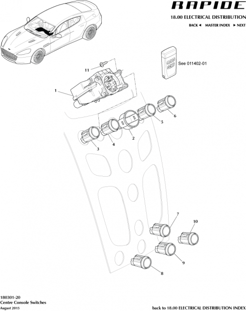 Part Diagram for Aston Martin GD43-2C418-AA