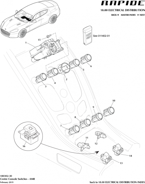 Part Diagram for Aston Martin CD33-19H420-CC