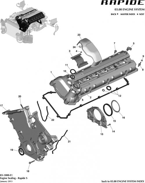 Part Diagram for Aston Martin 8G43-6D080-DA