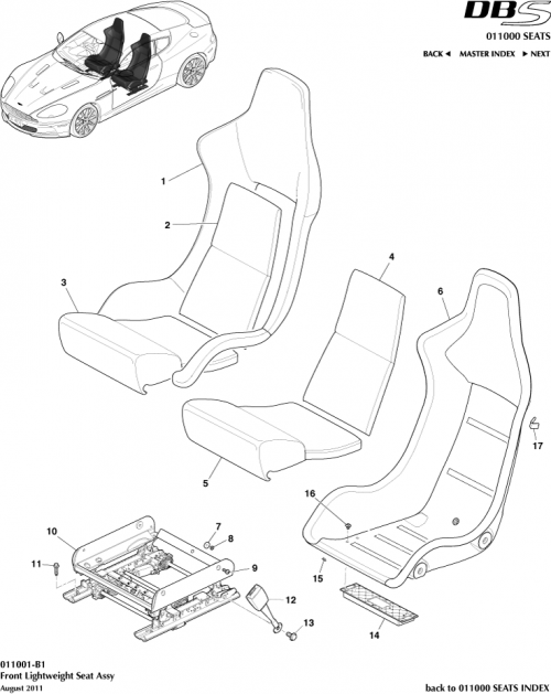 Part Diagram for Aston Martin SY9Y-17A835-AA