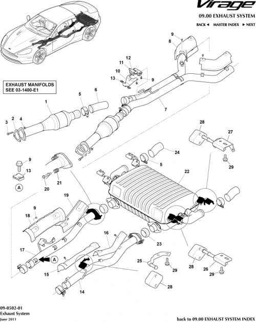 Part Diagram for Aston Martin 4G43-5220-EF