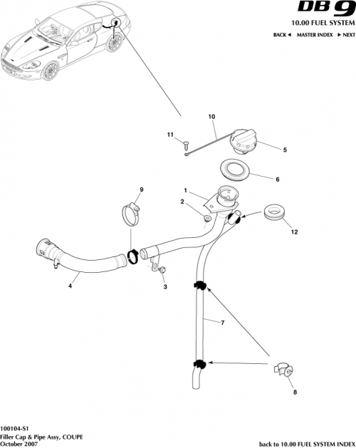 Part Diagram for Aston Martin 4G43-9030-AE